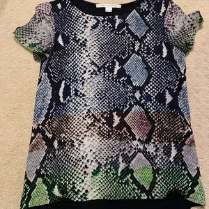 DVF faux python silk tshirt.